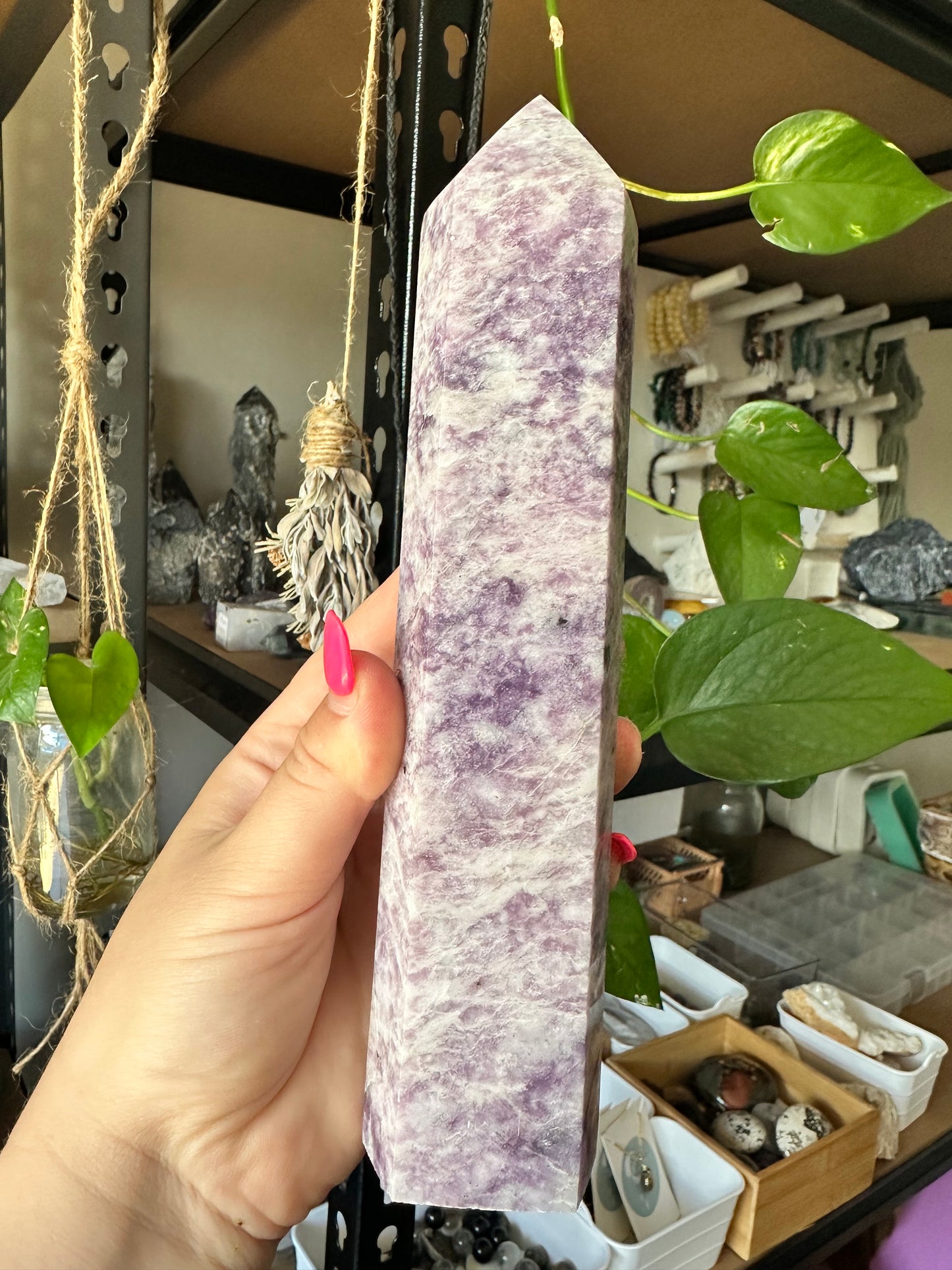 Lepidolite Statement Tower