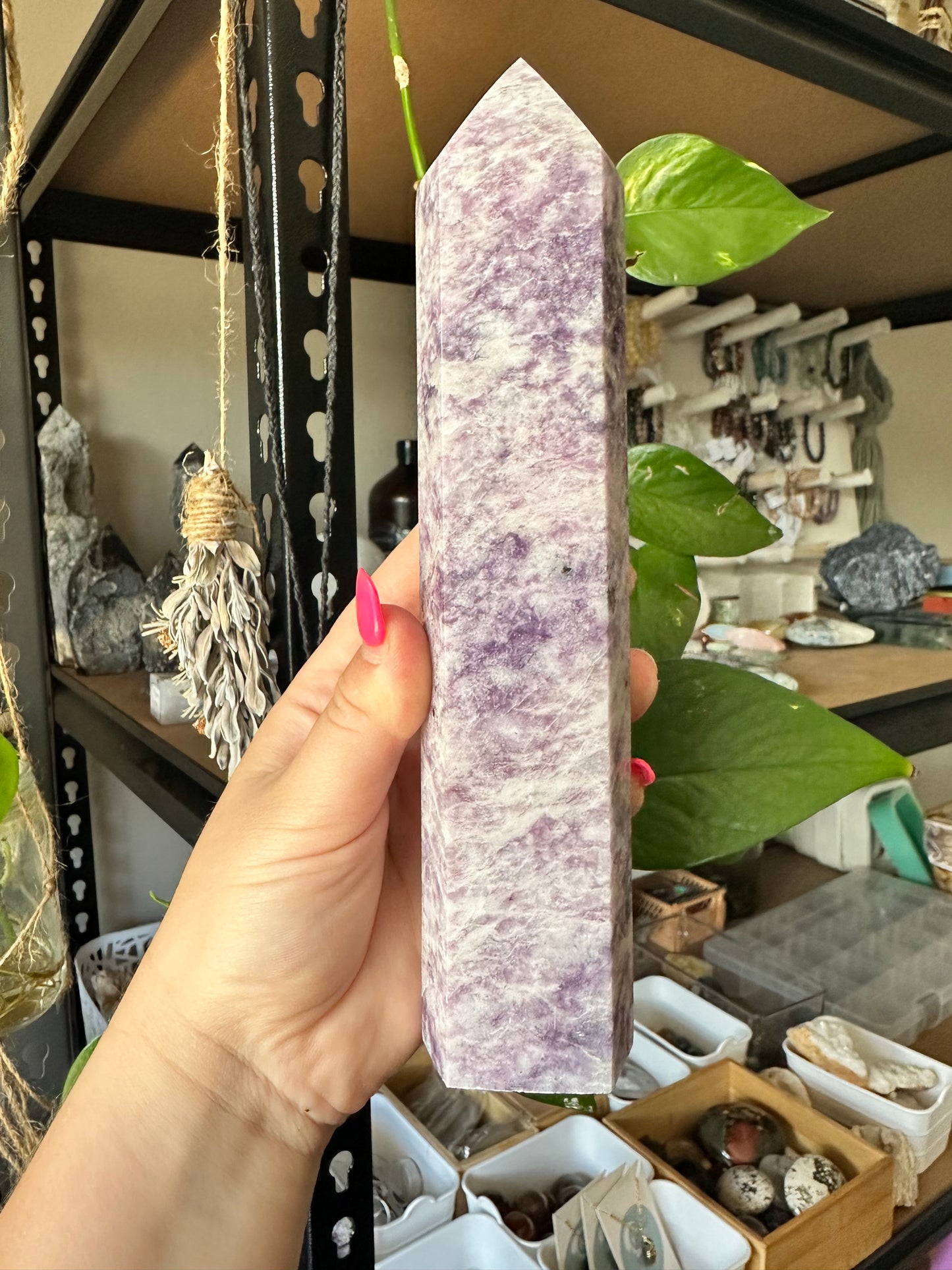 Lepidolite Statement Tower